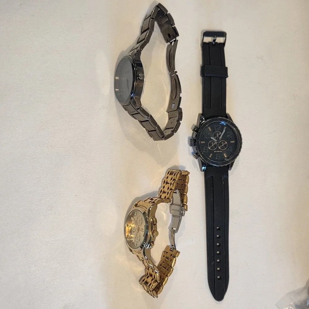 Lot Of 3 Men's Fashion Watches Zoo York Olmeca Left Hand Rocawear UNTESTED
